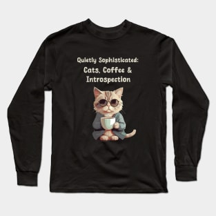 Cool cat and coffee Long Sleeve T-Shirt